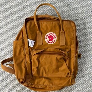 Mustard Yellow Fajallraven Kanken Backpack